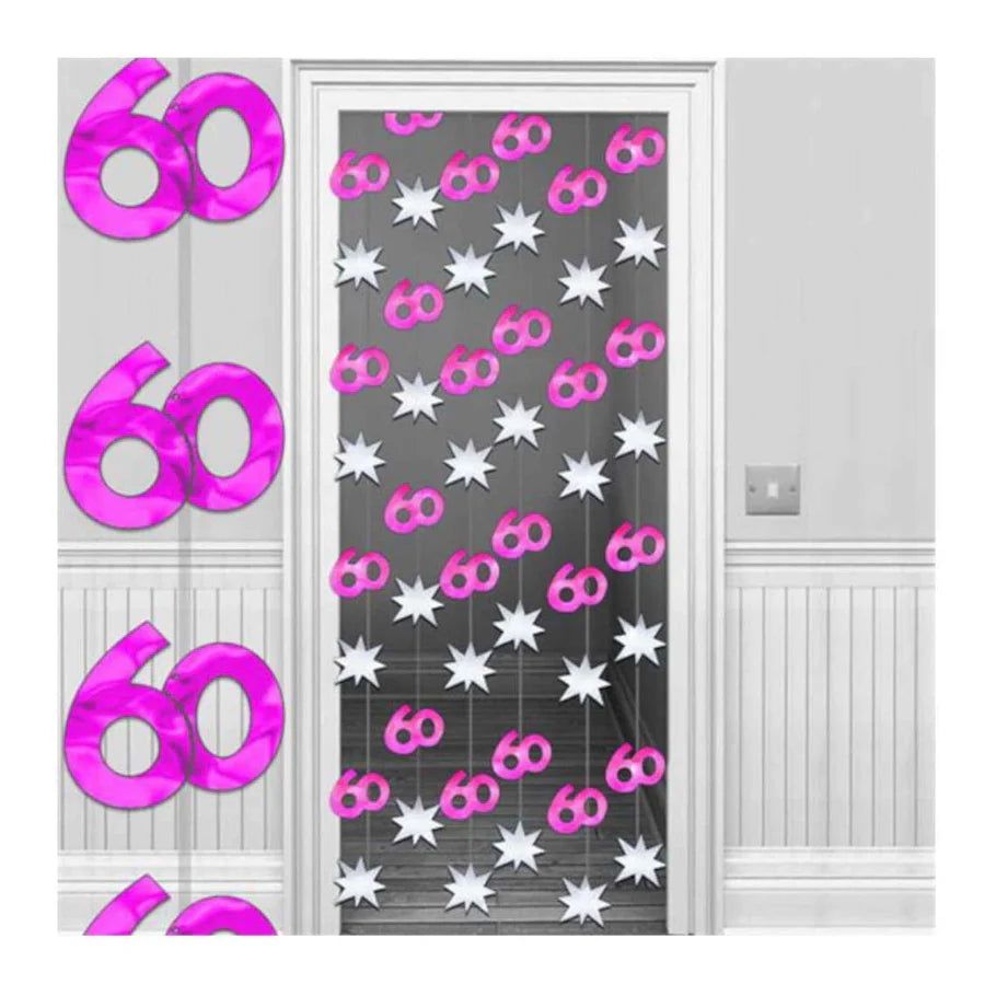 Pink Shimmer 60th Door Danglers Decoration
