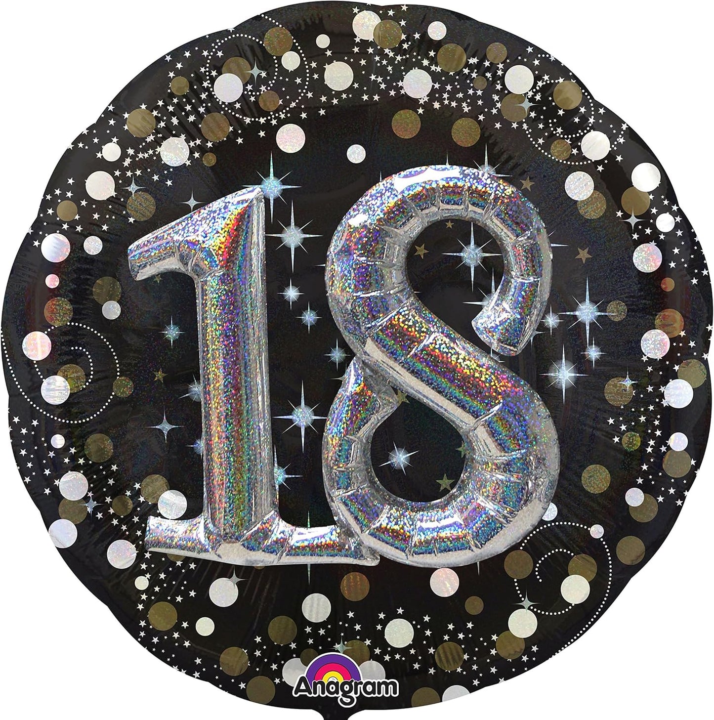 Anagram Black & Silver Sparking 18th Birthday 32" Foil Balloon