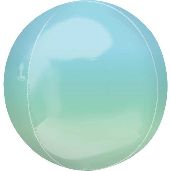 Ombre Blue & Green Round Orbz XL 15" / 38cm Balloon