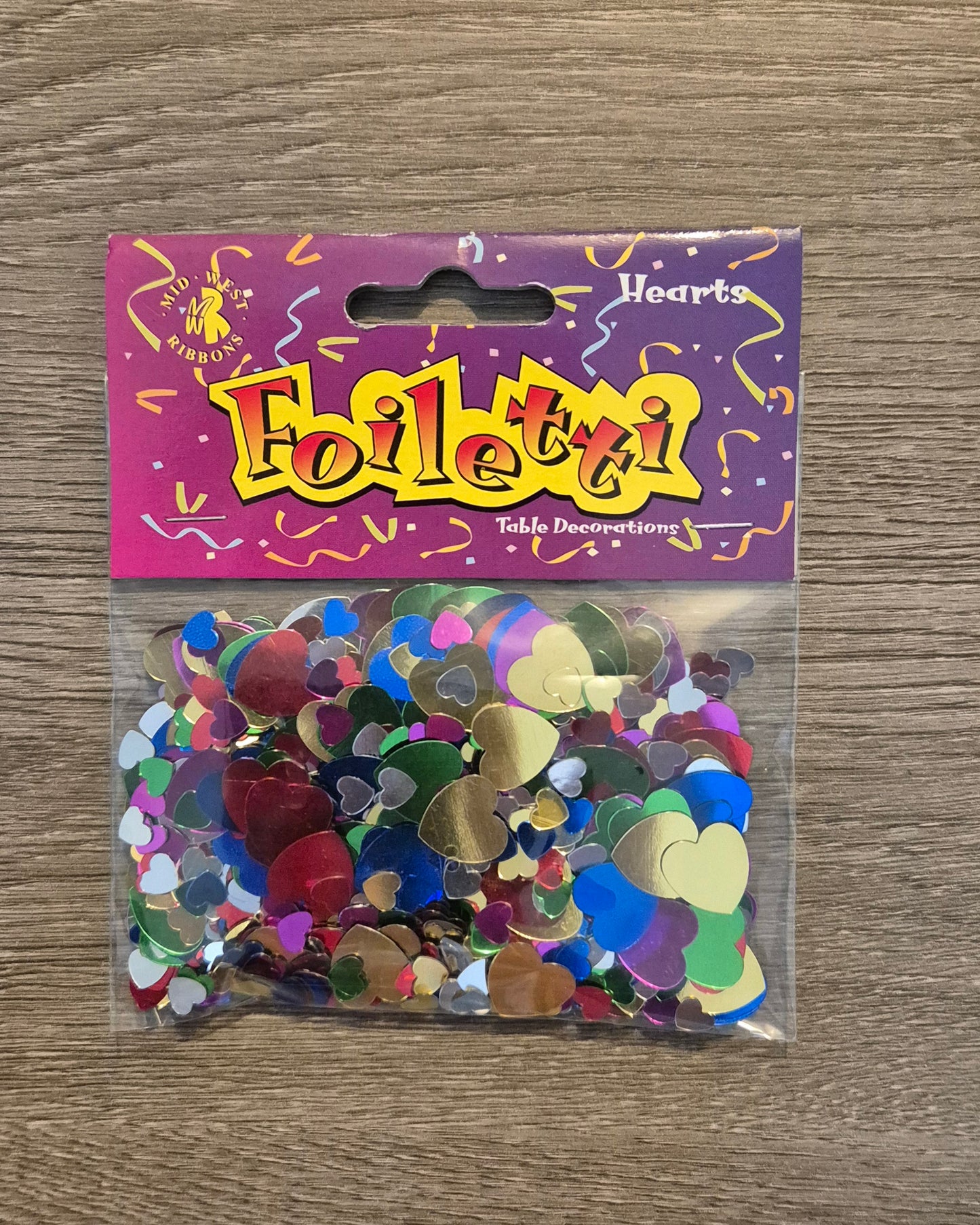 Table Confetti Foiletti, Hearts, Assorted Colours, Sizes 14g
