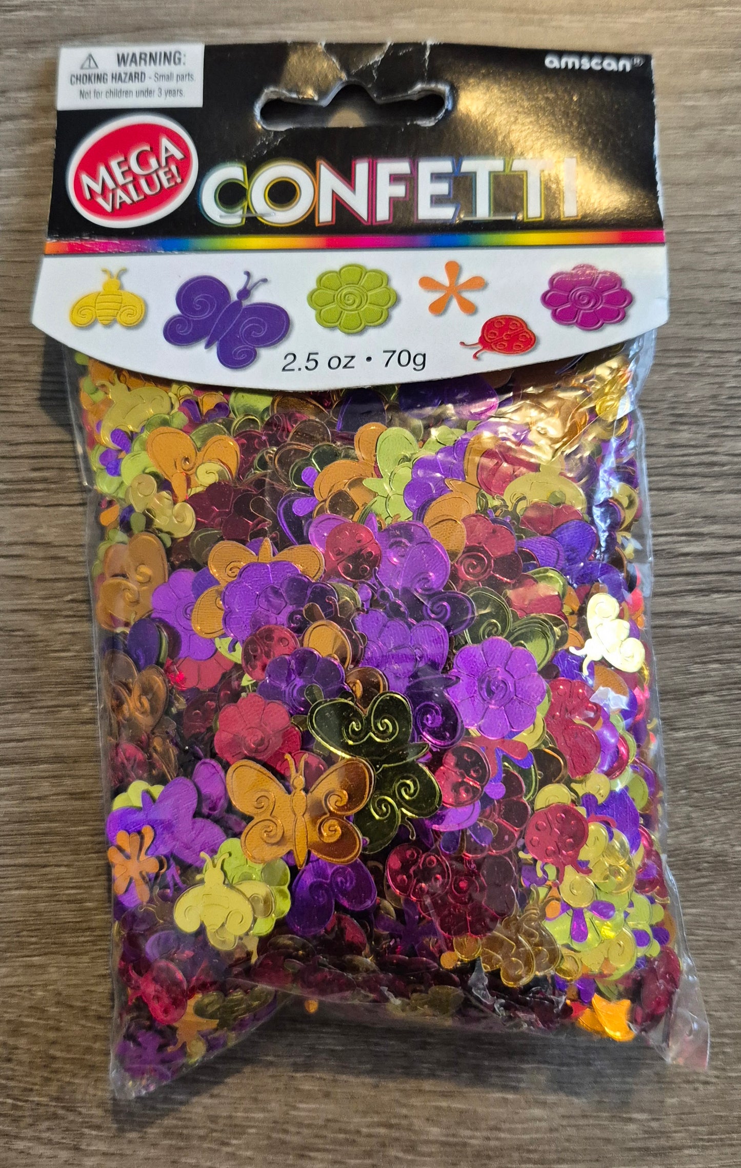 Butterflies and Flowers Confetti, Multicoloured 70g