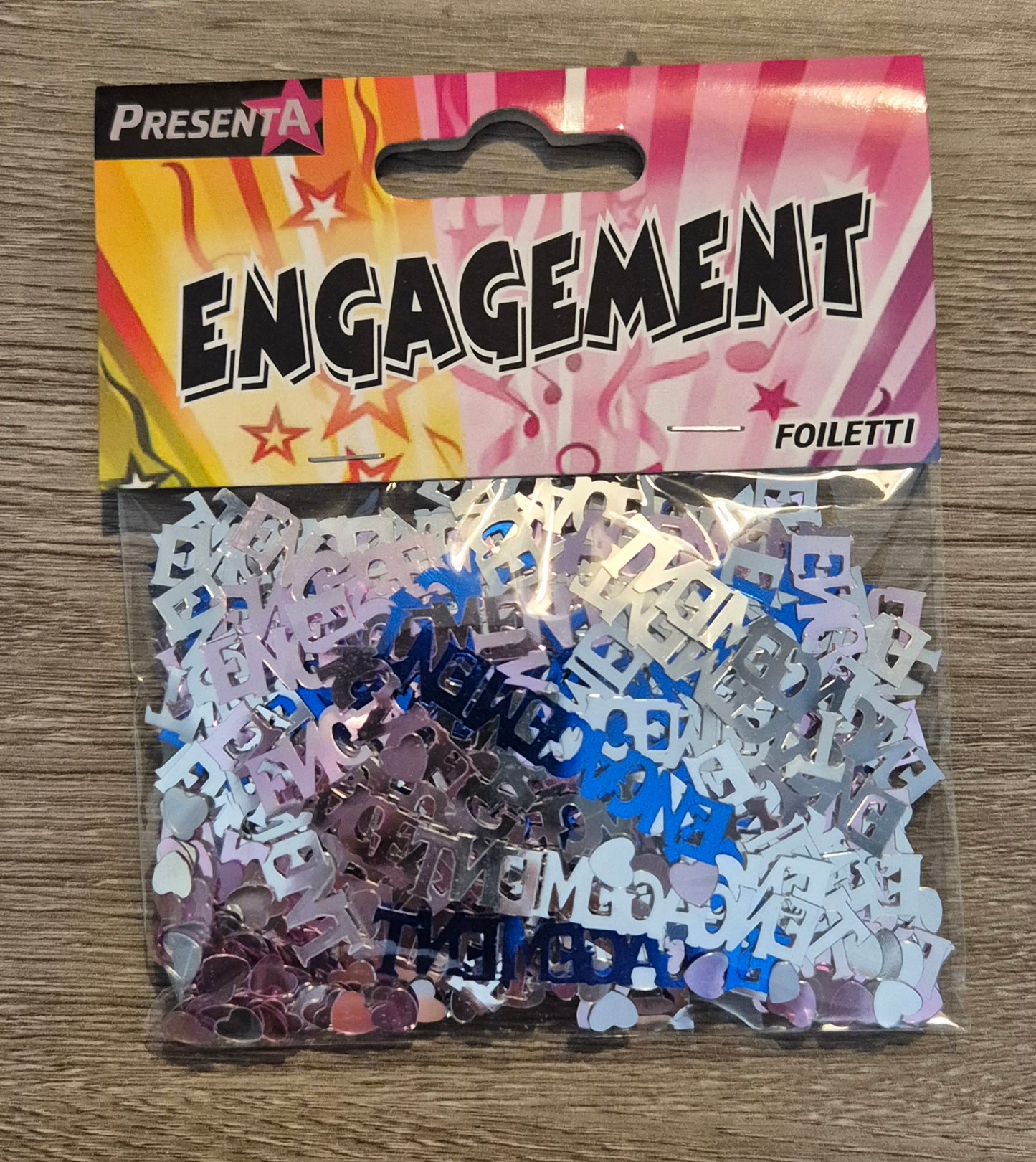 Blue, Pink & Silver Engagement Confetti 14g