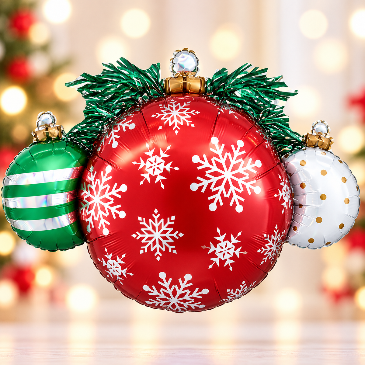 Anagram 35" Christmas Baubles Holographic SuperShape Foil Balloon – Air or Helium