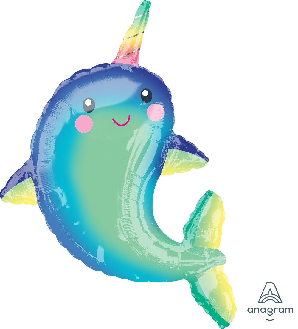 Anagram Narwhal Supershape 39" Foil Balloon