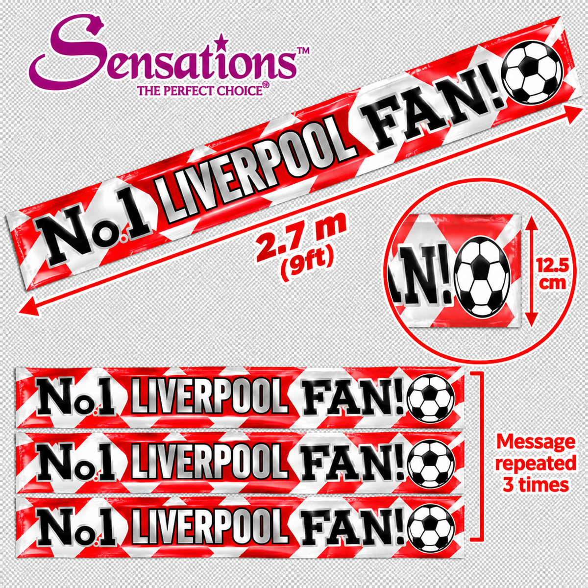 No.1 Liverpool Fan Foil Banner – 2.7m / 9ft – Cut into 3 Banners