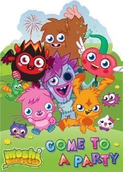 Moshi Monsters Birthday Party Invitations with Envelopes (Pack of 6)