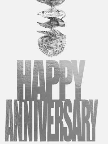 Happy Anniversary Dangling Cut-outs Foil Decorations Silver