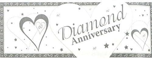 Creative Party Diamond Wedding Anniversary Banner (152cm x 50cm)