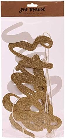 Gold Glitter Just Married Banner 100cm