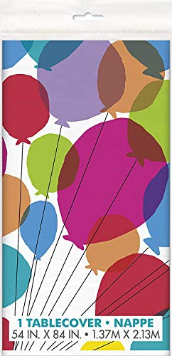 Unique Rainbows and Balloons Rectangular Plastic Table Cover (137cm x 213cm)