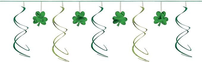 Amscan St. Patrick's Day Swirl Garlands with Shamrock Design 3.6m