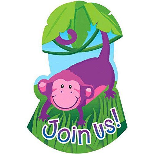 Jungle Animals Wild Safari Birthday Invitations with Envelopes & save the Date 8pc