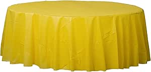 Round Plastic Table Cover 84"/213cm | Sunshine Yellow