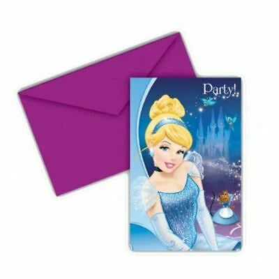 Disney Princess Cinderella Party Invites 6pc