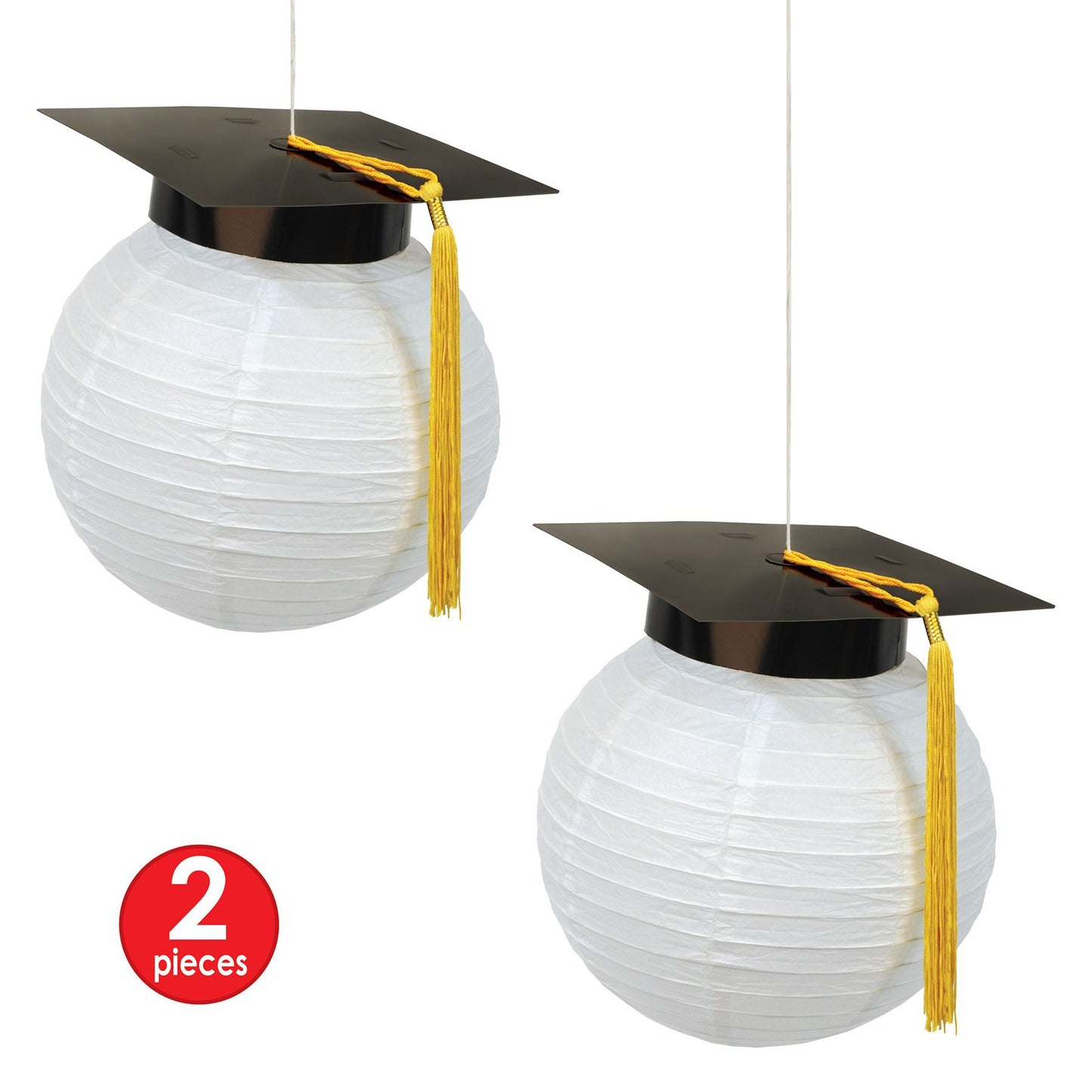 Graduation Cap 9.5" / 24cm Paper Lantern 2pc