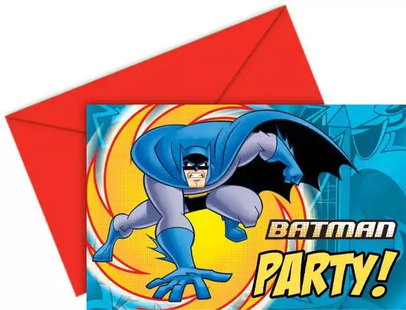 DC Batman Party Invites 6pc