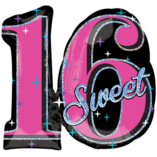Anagram Pink Sweet 16 Birthday Supershape 28" Foil Balloon