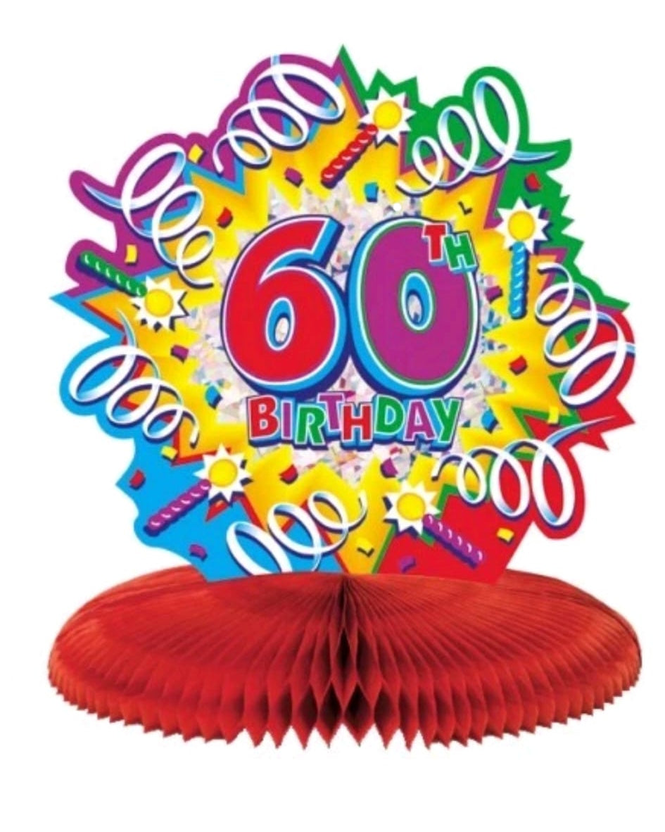 Amscan Honeycomb Prismatic Centrepiece 60th Birthday 24cm