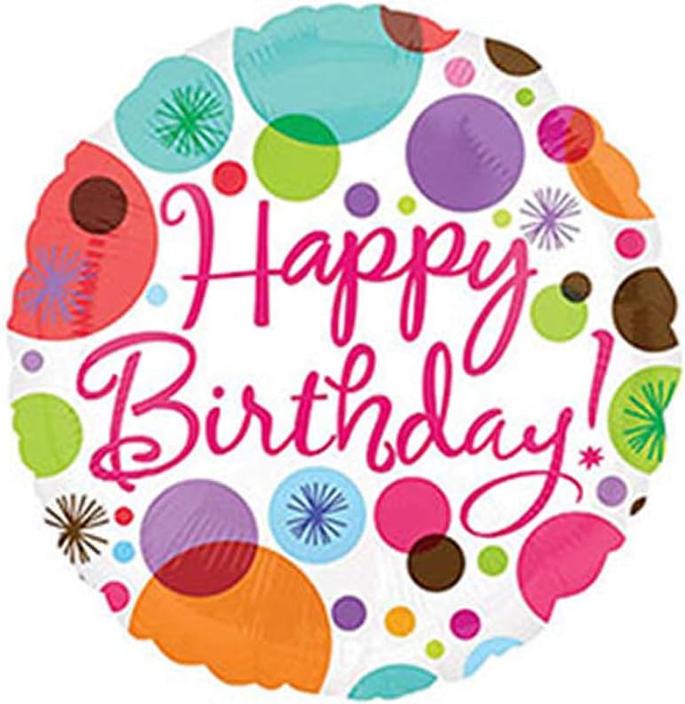 Anagram Happy Birthday Polka Dots 18" Foil Balloon