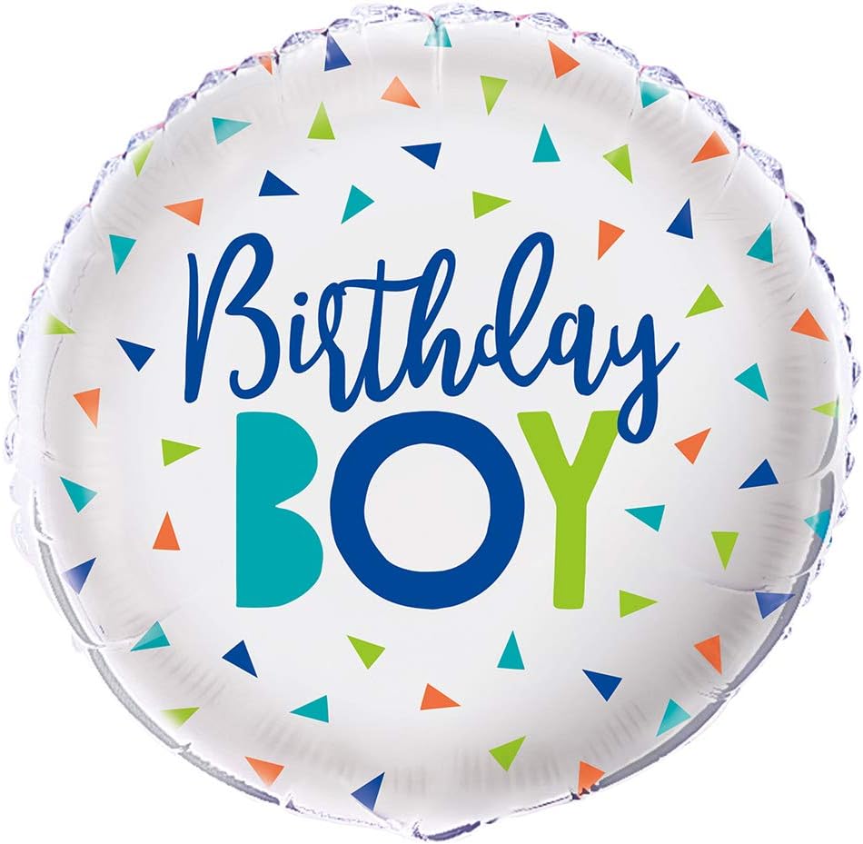 Unique Birthday Boy Confetti 18" Foil Balloon