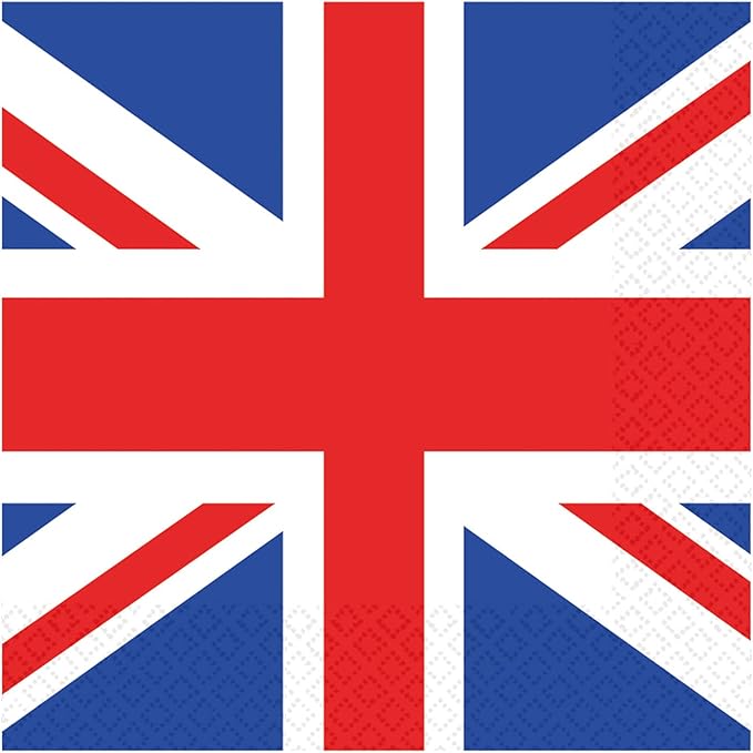 Union Jack Paper Napkins 33cm x 33cm Pack of 16