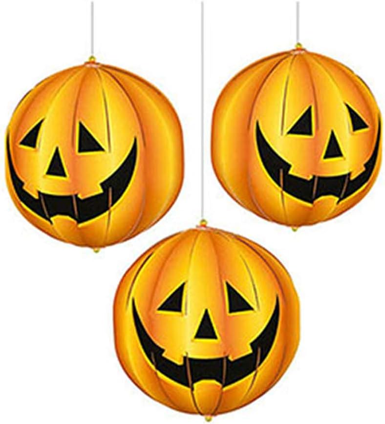 Halloween 3D Hanging Pumpkin Decorations – Pack of 3
