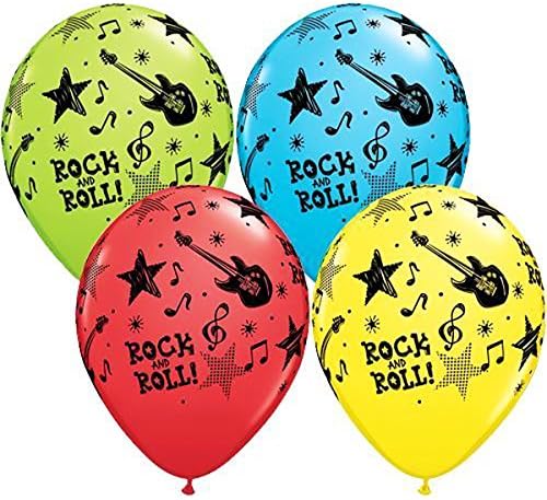 Qualatex Rock and Roll Assortment 11" Latex Balloons 25Pc/Bag