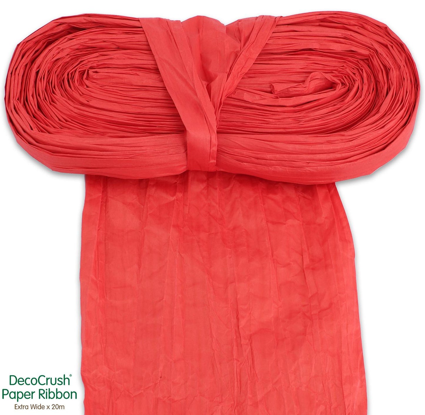 Paper Crush Design Ribbon FSC Quality Extra Wide x 20m Red