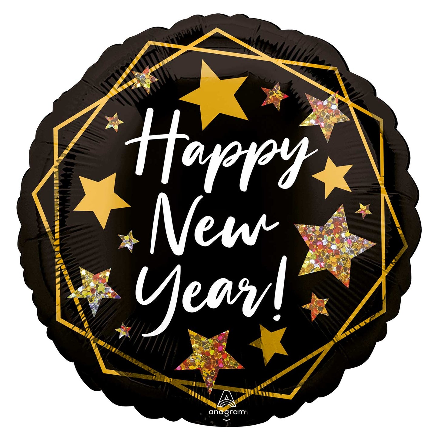 Anagram Happy New Year Gold Sparkle Standard HX Foil Balloons S40