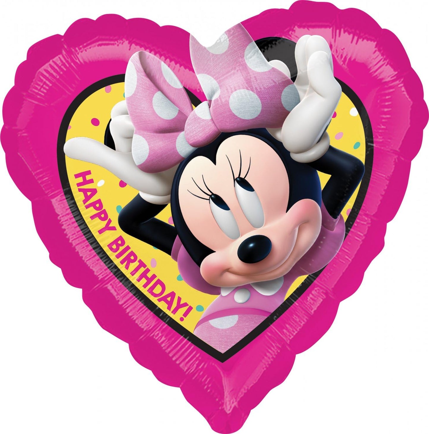 Anagram Minnie Mouse 2-Sided Happy Birthday 18" Heart Foil Balloon