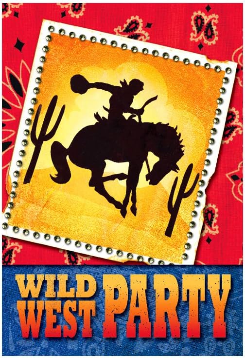 Wild West Folded Invitations with Envelopes 8pc