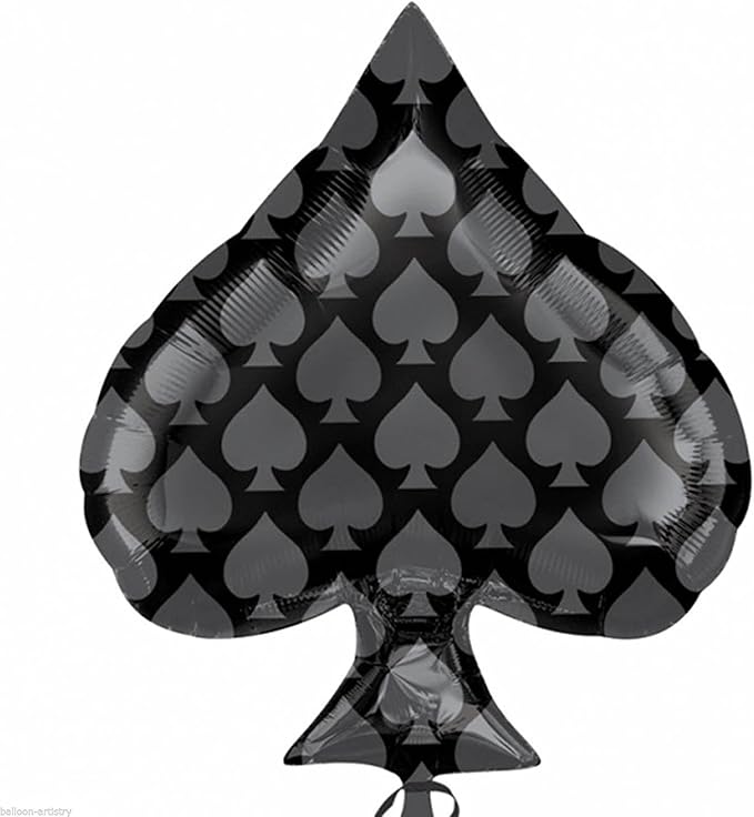Black Spade Casino Card 18" Foil Balloon