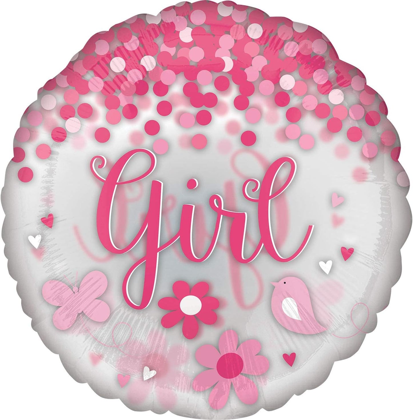 Anagram SeeThru Baby Girl Pink 28" Foil Balloon