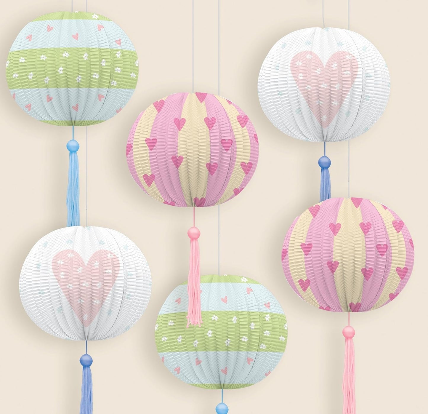 Amscan Promise of Love Mini Lantern, 4.5" / 11.4cm Pack of 6