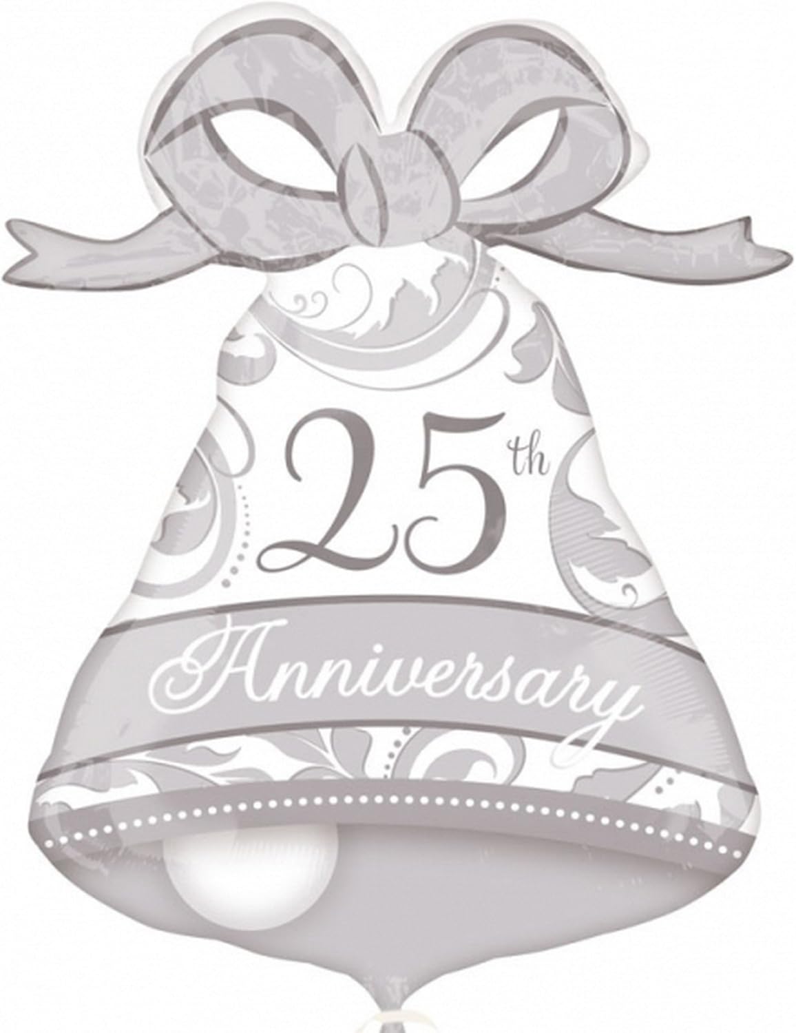 Anagram Elegant Silver Bell 25th Anniversary 27" Foil Balloon