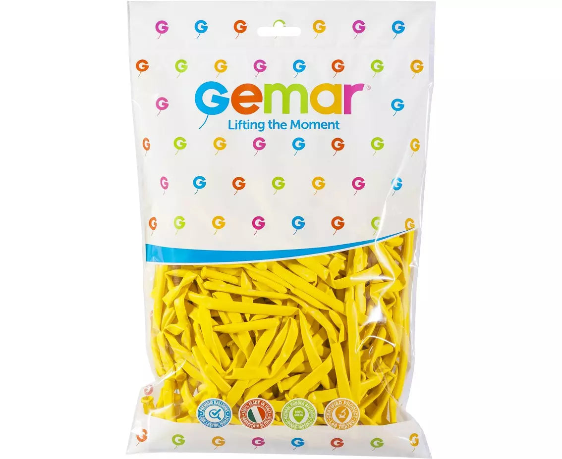 Gemar Modelling Balloons 2" Yellow #002 100pc/Bag