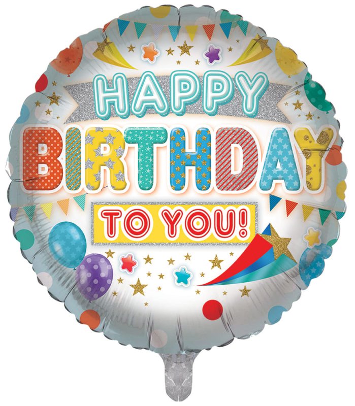 Happy Birthday To You Double Sided 18-inch Balloon