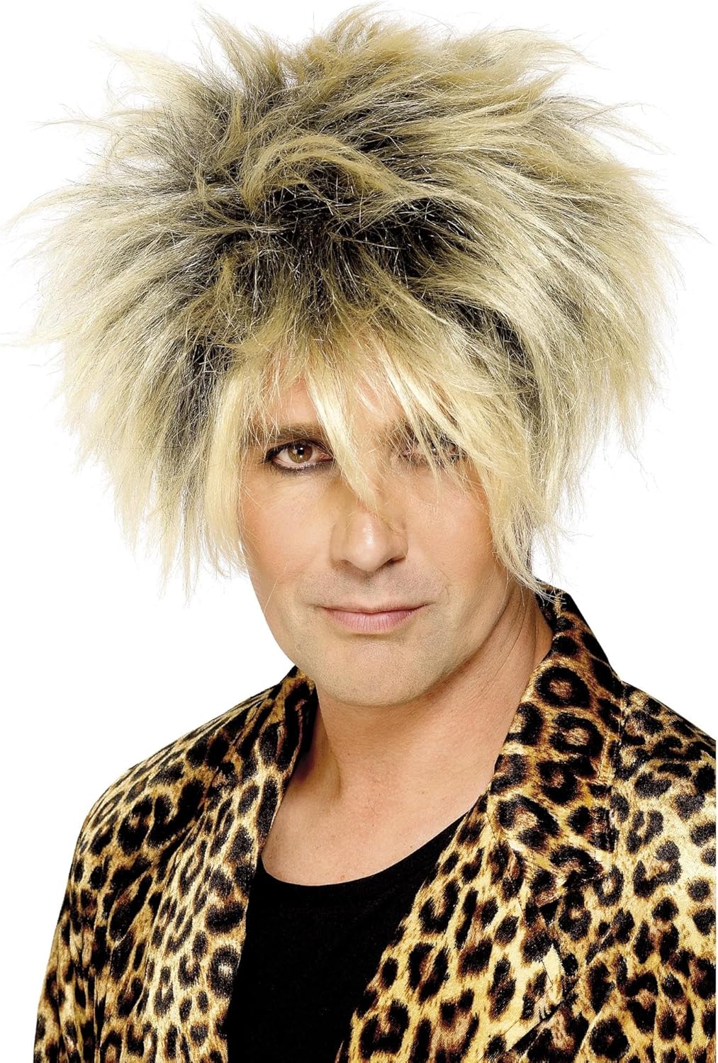 Smiffys Wild Boy Wig, Blonde Short, Highlighted Style, 1980's Fancy Dress, Adult Dress Up Wigs