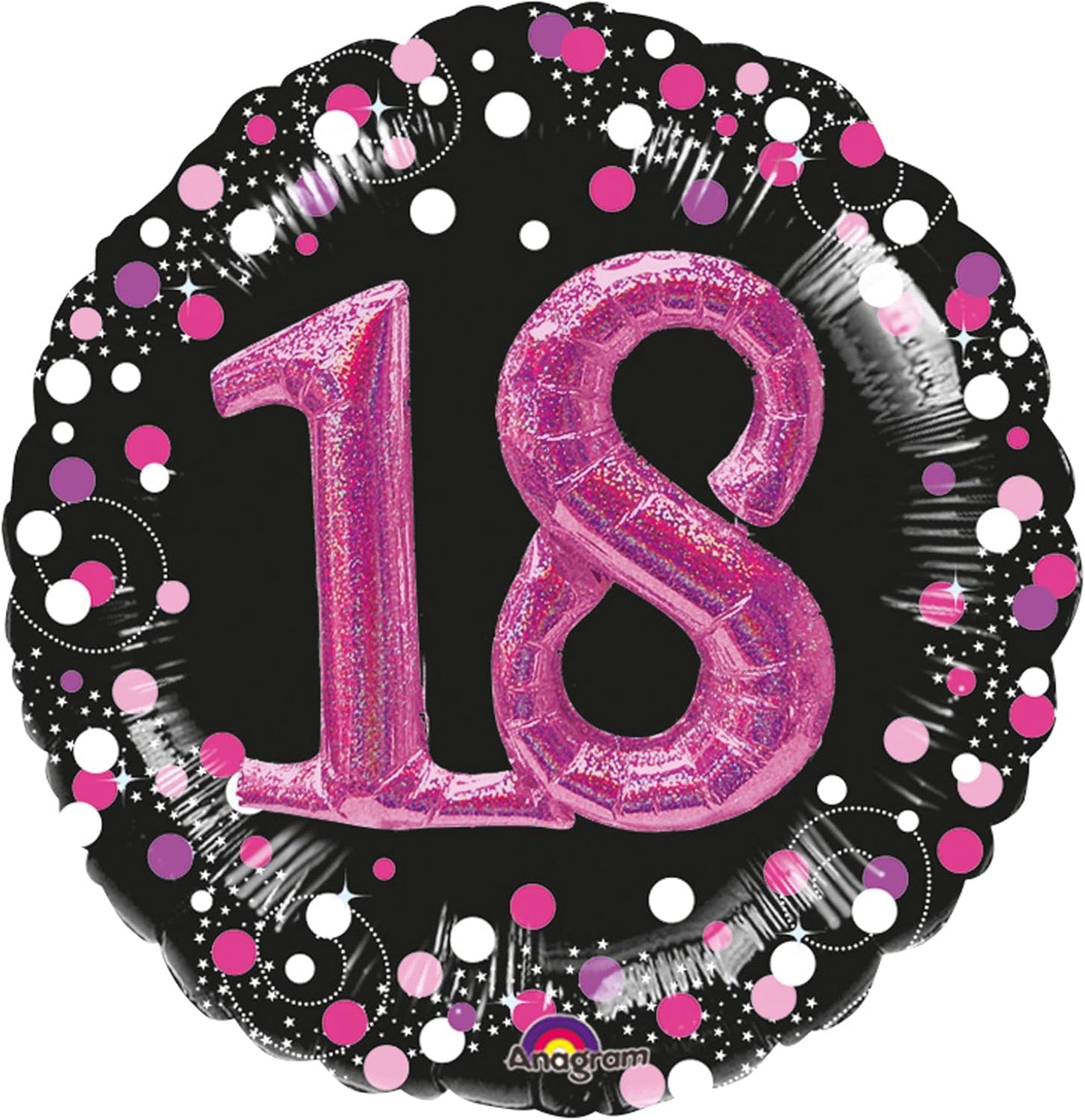 Anagram Black & Pink Sparking 18th Birthday 32" Foil Balloon