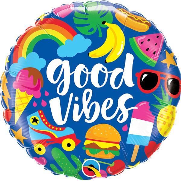 Good Vibes Summer Fun 18" Round Foil Balloon