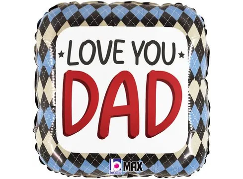 Betallic Love You Dad Argyle 18" Foil Balloon