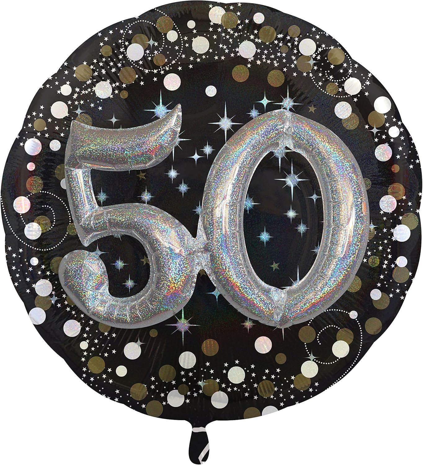 Anagram Black & Silver Sparking 50th Birthday 32" Foil Balloon