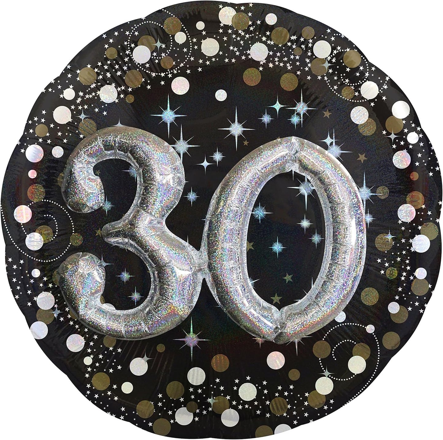 Anagram Black & Silver Sparking 30th Birthday 32" Foil Balloon