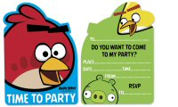 Angry Birds Party Invitations with Envelopes Pack of 6