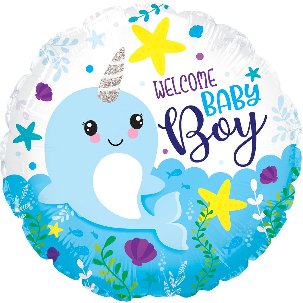 CTI Baby Boy Narwhal 17" Foil Balloon