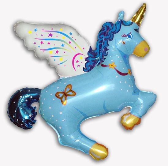 Magic Unicorn Blue 44" Foil Balloon