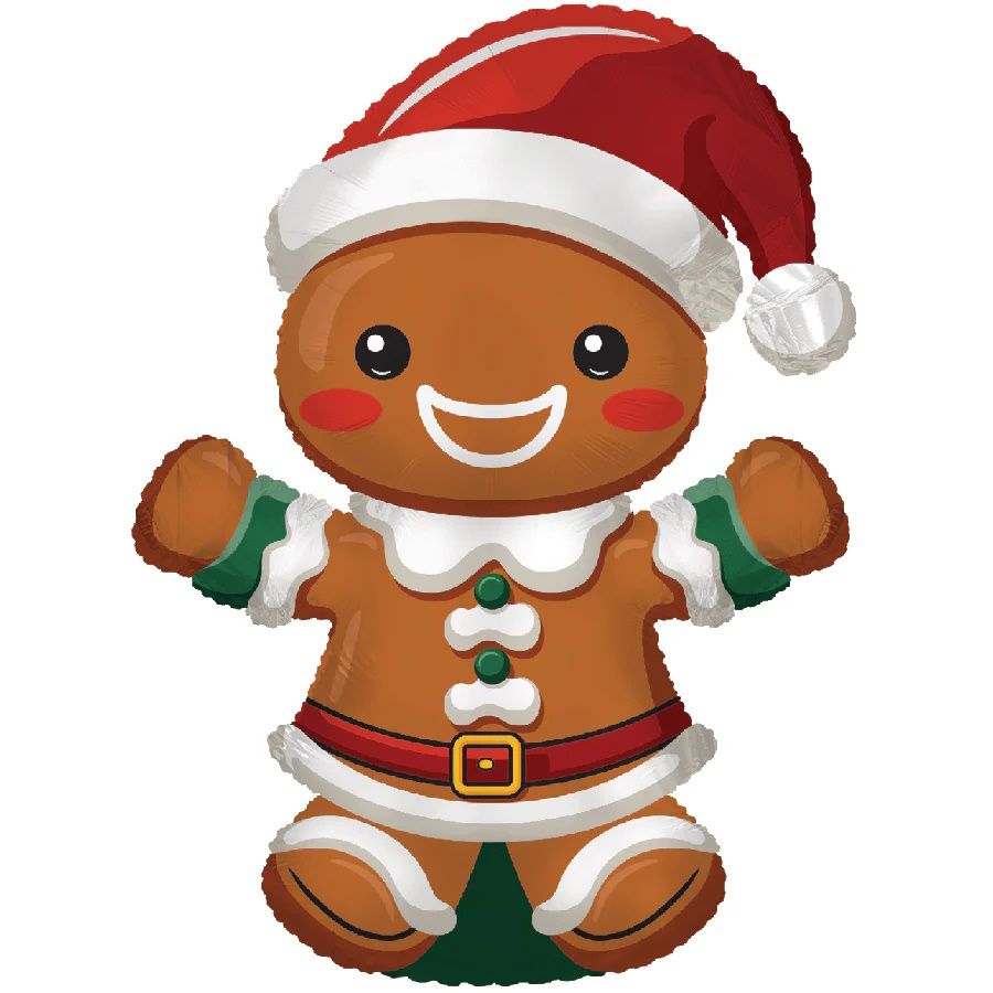 CTI Gingerbread Man Claus Jumbo 36" Foil Balloon