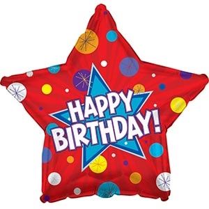 CTI Happy Birthday Dynamic Star 17" Foil Balloon