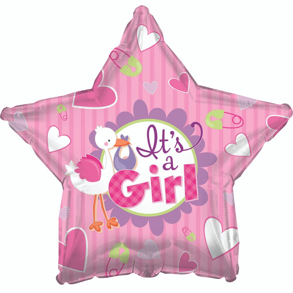CTI It's a Girl Stork 17" Foil Balloon