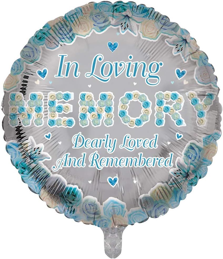 In Loving Memory Blue Round 18-inch Foil Balloon